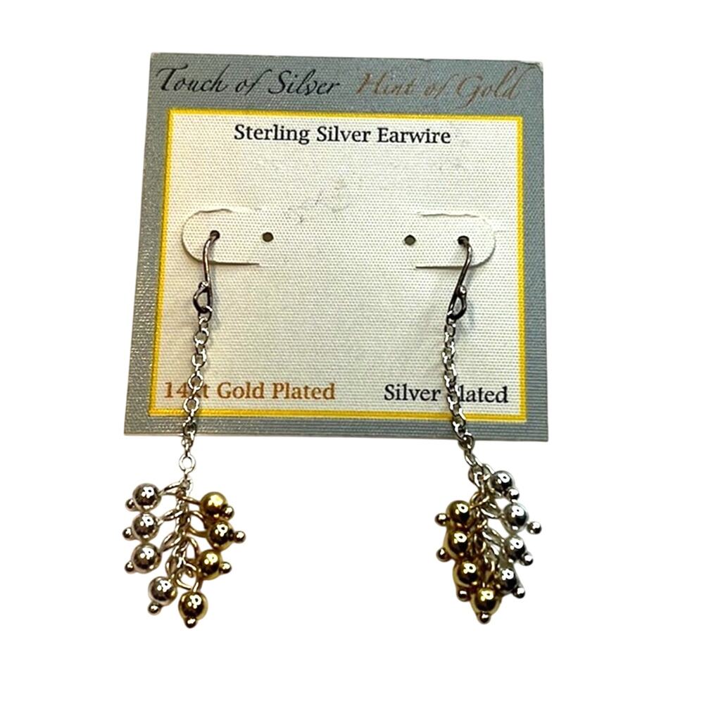 Touch of Silver Hint of Gold Dangle Necklace w/ Bead Charms, NWT